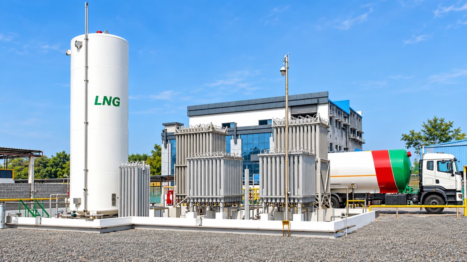 LNG terminals — a facility of the kind KES supplies and supports.